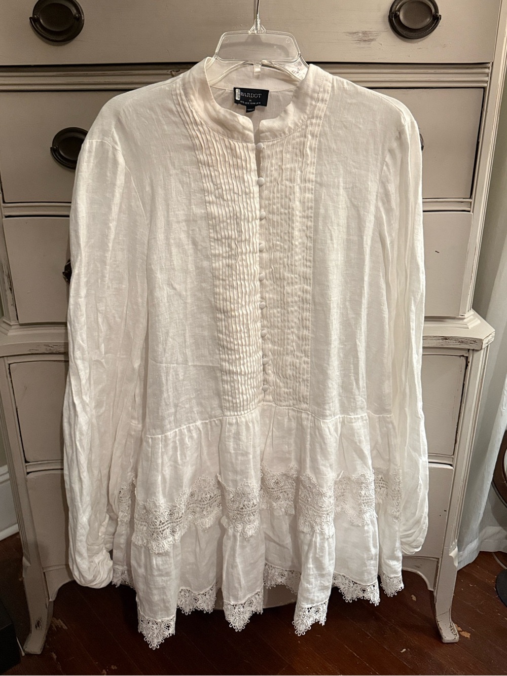Bardot Antonia Lace Trim Linen Mini Dress XXL - Picture 7 of 13